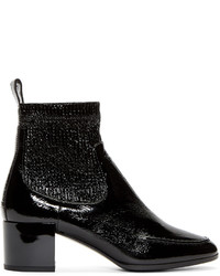 Pierre Hardy Black Patent Ace Ankle Boots