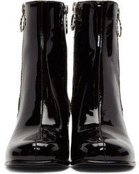 Marc Jacobs Black Patent Crawford Double Zip Boots