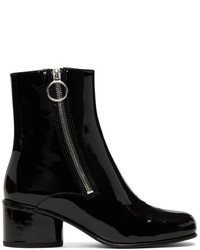 Marc Jacobs Black Patent Crawford Double Zip Boots