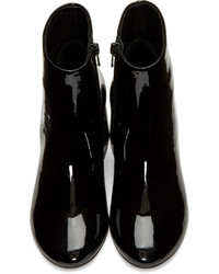 MM6 MAISON MARGIELA Black Patent Cube Heel Boots