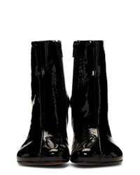 MM6 MAISON MARGIELA Black Patent Flared Heel Boots