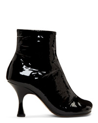 MM6 MAISON MARGIELA Black Patent Flared Heel Boots
