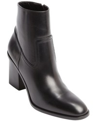 Saint Laurent Black Patent Leather Zipper Detail Ankle Boots