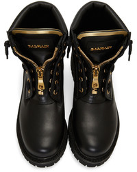 Balmain Black Perforated Taiga Boots