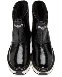 Kenzo Black Shearling Ankle Boots