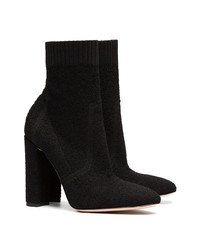 Gianvito Rossi Black Sock 105 Leather Ankle Boots