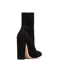 Gianvito Rossi Black Sock 105 Leather Ankle Boots