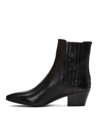 Saint Laurent Black Studded West Boots
