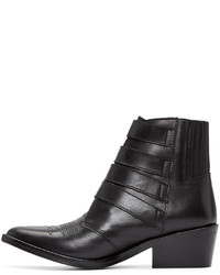 Toga Pulla Black Western Buckle Boots
