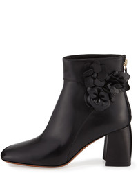 Tory Burch Blossom Leather 70mm Bootie Black