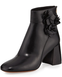 Tory Burch Blossom Leather 70mm Bootie Black