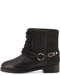 Ivy Kirzhner Bond Leather And Rope Ankle Boot Black