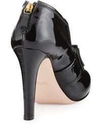 RED Valentino Bow Front Patent 105mm Bootie Black