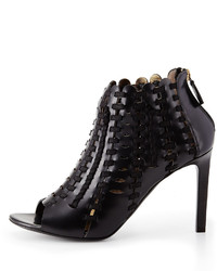 Lanvin Braided Leather Ankle Boot Black