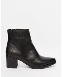 Bronx Point Heeled Leather Ankle Boots