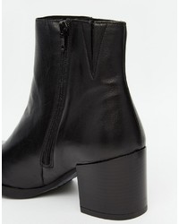 Bronx Point Heeled Leather Ankle Boots