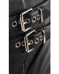 Burberry Buckle Detail Leather Ankle Boots