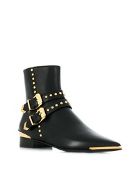 Versace Buckle Stud Ankle Boots