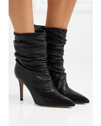 Gianvito Rossi Cecile 85 Ruched Leather Ankle Boots