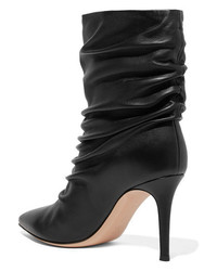 Gianvito Rossi Cecile 85 Ruched Leather Ankle Boots