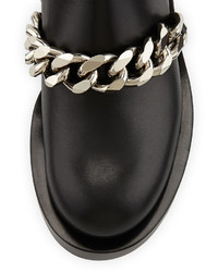 Givenchy Chain Strap Leather Bootie Black