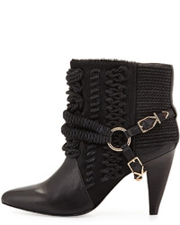 Ivy Kirzhner Chile Leather Rope Calf Hair Bootie Black