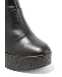 Clergerie Bisouto Leather Platform Ankle Boots Black