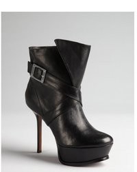 Rachel Zoe Cognac Leather Fold Detailed Michelle Platform Ankle Boots