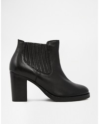 Asos Collection Each And Every Day Wide Fit Leather Ankle Boots