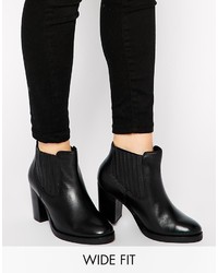 Asos Collection Each And Every Day Wide Fit Leather Ankle Boots