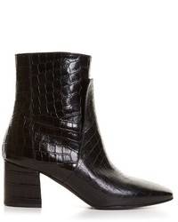 Givenchy Crocodile Effect Leather Ankle Boots