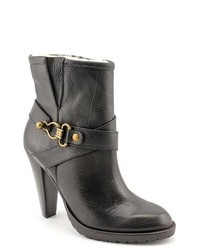 Cynthia Vincent Ivy Black Leather Fashion Ankle Boots