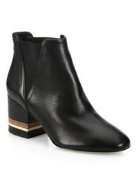 Diane von Furstenberg Deblin Leather Block Heel Booties