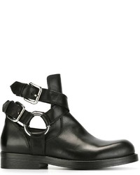 Diesel Black Gold Strappy Ankle Boots