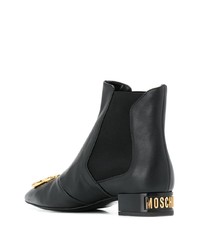 Moschino Dollar Sign Plaque Ankle Boots