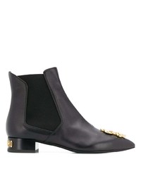 Moschino Dollar Sign Plaque Ankle Boots