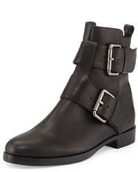Pierre Hardy Double Buckle Leather Ankle Boot Black
