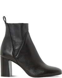 Dune Black Powa Stretch Leather Ankle Boots