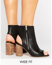 Asos Earnest Wide Fit Leather High Ankle Boots