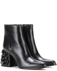 Marni Embellished Leather Ankle Boots