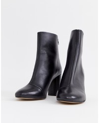ASOS DESIGN Embrace Leather High Ankle Boots Leather