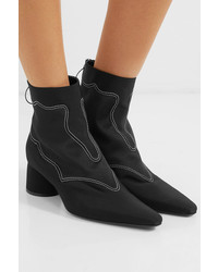 Ellery Embroidered Stretch Faille And Satin Ankle Boots
