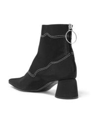 Ellery Embroidered Stretch Faille And Satin Ankle Boots
