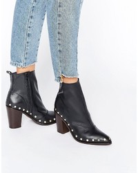 Asos Entity Leather Stud Ankle Boots