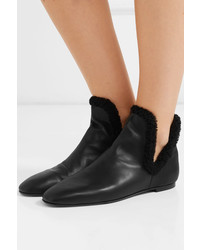 The Row Eros Med Leather Ankle Boots
