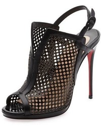Christian Louboutin Escriminette Perforated 120mm Red Sole Bootie Version Black