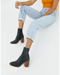 ASOS DESIGN Evaline Leather Ankle Boots Leather