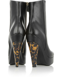 Stella McCartney Faux Leather And Tortoiseshell Effect Ankle Boots