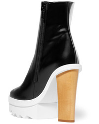 Stella McCartney Faux Leather Platform Ankle Boots Black