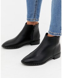 Oasis Flat Boots With Stud Detail In Black
